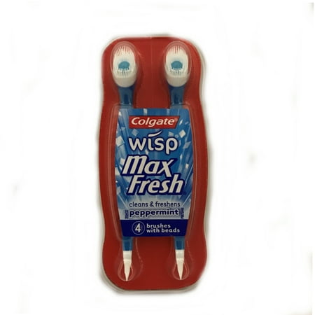 Peppermint Brush - Colgate WISP Portable Mini Brush Max Fresh Peppermint 4 cnt