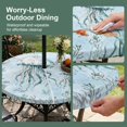 thumbnail image 5 of Round Outdoor Tablecloth with Umbrella Hole and Zipper, Aqua Jellyfish Tablecloth with Elastic Waterproof, Coastal Nautical Ocean Shells Seaweed Patio Table Covers for 31" - 35" Picnic Pool Tables, 5 of 9