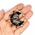 thumbnail image 4 of Natural Wire Wrap Crystal Moon Star Pendant Stone Quartz Jewelry Healing Reiki, 4 of 6