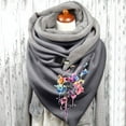 thumbnail image 2 of Women Flowers Butterfly Print Cotton Winter Warm Button Up Scarf, 2 of 3