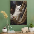 thumbnail image 2 of American Eskimo Cute Dog Harp Stretched Canvas Size 8x12 – Retro American Eskimo Dog Batter in Action With Harp for Themed Living Room, 2 of 5