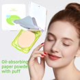 thumbnail image 3 of Oil Control Blotting Paper with Powder Puff Portable Matte Finish Pressed Powder For All Skin Types Long Lasting Makeup Travel Size, 3 of 8