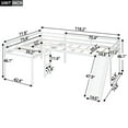 thumbnail image 2 of Kumix Twin Size Loft Bed with Slide, L-Shaped Loft Bed with Ladder Full Length Guardrail for Teens Adults, Wood Loft Bed Frame for Bedroom, 2 in 1 Loft Bed, Spacious Under Bed Space, White, 2 of 7