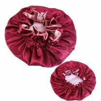 Parent Child Lace Satin Nightcap Imitation Silk Hair Design Cap for Ladies and Kids - Multiple Color Options
