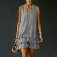 thumbnail image 2 of SROBPTY Summer Dresses for Women Solid Sleeveless V Neck, 2 of 5