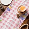 thumbnail image 3 of Easter Bunny Table Runner - 48 Inch Long Spring Easter Eggs Chick Floral Pink Check Cotton and Linen Blended Dress Scarves Farmhouse Table Runner for Kitchen Dining, Coffee Table, 13" x 48", 3 of 8