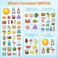 thumbnail image 3 of Summer-Themed Magnetic Set, 38PCS Colorful Beach & Vacation Magnets for Fridge, Whiteboard, Locker & Metal Surfaces – Home & Office Decor, 3 of 8