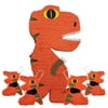 Orange Dinosaur Pinata Bundle, includes 1 Jumbo Pinata & 4 Mini Pinatas