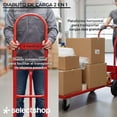 thumbnail image 5 of Diablito de Carga Tipo Plataforma 2 Posiciones Capacidad de Carga de 250 a 400 KG Ruedas Neumáticas de Caucho y Polipropileno Estructura de Acero Carrito Multiusos y Portátil (Rojo), 5 of 5