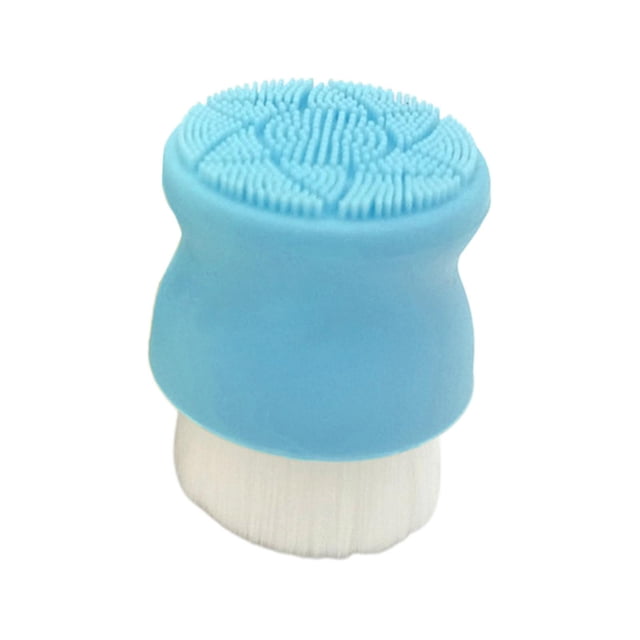 Cepillo de limpieza facial de doble cara Mango antideslizante Limpieza Azul Yuyangstore cepillo facial
