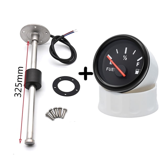 52MM Fuel Level Gauge With Fuel Level Sensor 100MM 125MM 150MM 200MM 250MM 400MM 0-190ohm Oil Liquid Tank Fuel Level Indicator ,Easy Setup