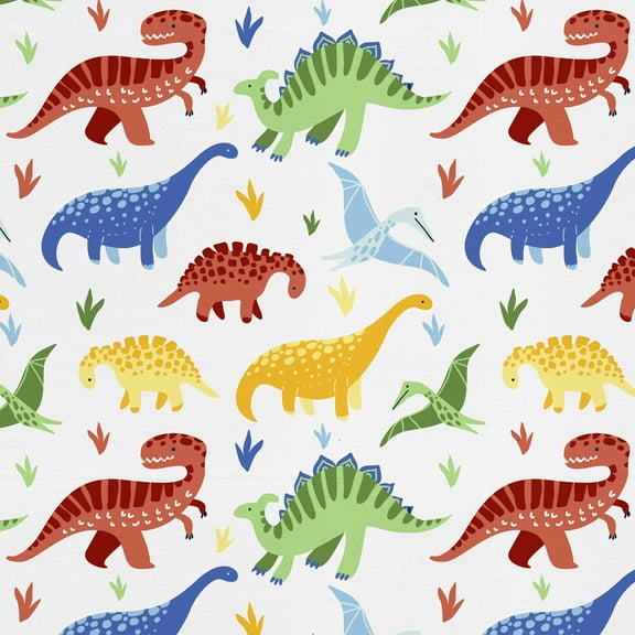 David Textiles 44" x 2 Yards Poly-Cotton Color Dino Pre-Cut Fabric, Multi-color