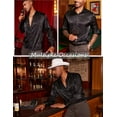 thumbnail image 5 of COOFANDY Men's Satin Silk Button Down Shirt Active Dress Shirts Casual Long Sleeve Business Shirts, 5 of 6