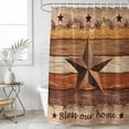 thumbnail image 4 of Western Texas Star Vintage Bathroom Shower Curtains with 12 Hooks Polyester Waterproof Shower Curtain for Stalls and Bathtubs Farmhouse Brown Wood Grain Decorative Bathroom Curtain 36x78 Inches, 4 of 8