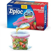 Ziploc Quart Food Storage Bags, Stay Open Design with Stand-Up Bottom, Easy to Fill, 80 Count( Pack of 2 )