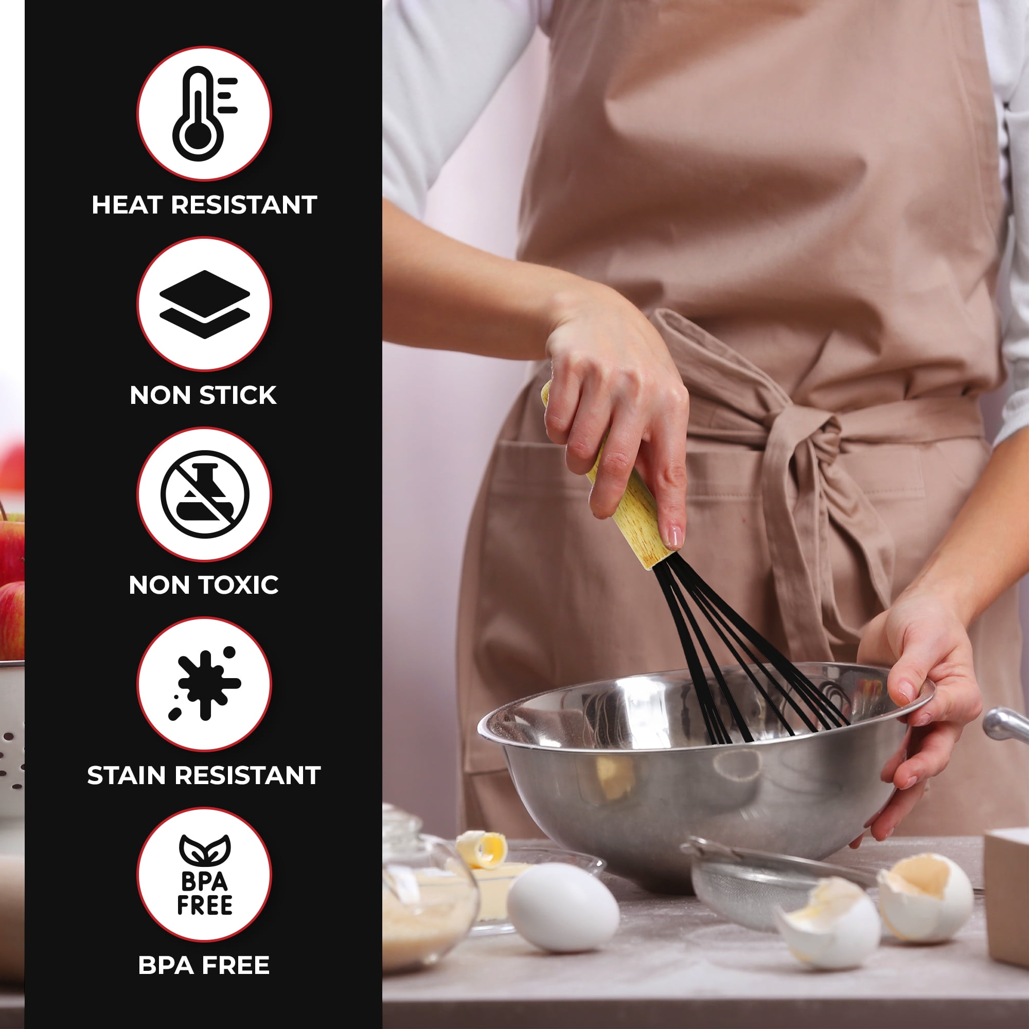 Kaluns Kitchen Utensils Set, 50 Piece Silicone And Stainless Steel Cooking Utensils, Dishwasher Safe and Heat Resistant Kitchen Tools