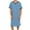 Blue, variant on BXINGOHAI Men's Nightshirt Big and Tall Tall V Neck Short Sleeve Nightgown Summer Soft Mid-Length Henley Sleepwear Sleepshirt