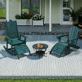 thumbnail image 5 of FODINGHILL Adirondack Outdoor Ottoman set of 2, HDPE Patio Foot Rest set of 2, All Weather Folding Foot Stool for Adirondack Chair, for Patio Backyard Pool Porch Lawn, Dark Green, 5 of 7