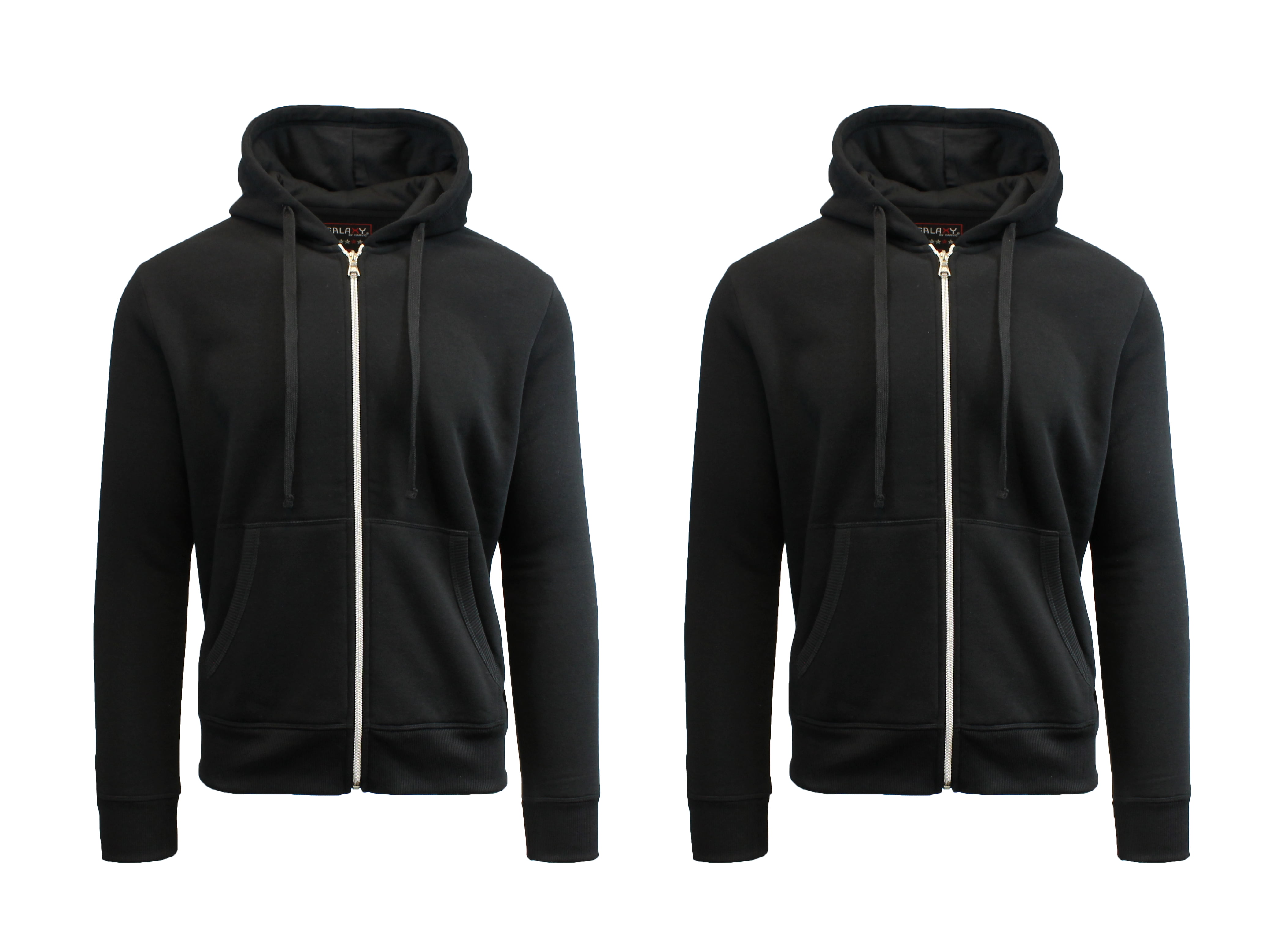 Men S Fleece Zip Up Hoodie 2 Pack