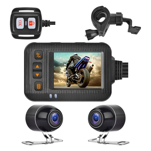 Cámara De Salpicadero De Motocicleta Hd 1080P 2,0 Pulgadas Hd 1080P Cámara De Doble Lente Delantera Y Trasera De Motocicleta Visión Nocturna Grabadora De Bucle De Gran Angular Sweethay VI011598-00
