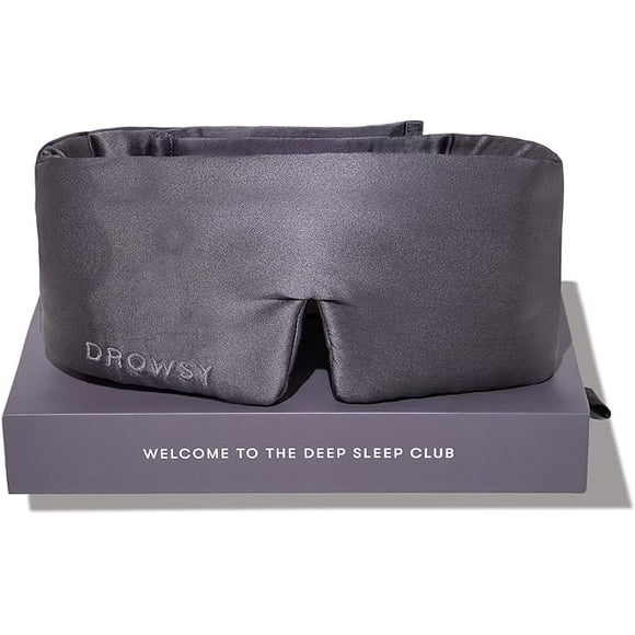 DROWSY Silk Sleep Mask. Face-Hugging, Padded Silk Cocoon for Luxury Sleep in Total Darkness. (Moonlight Shadow)