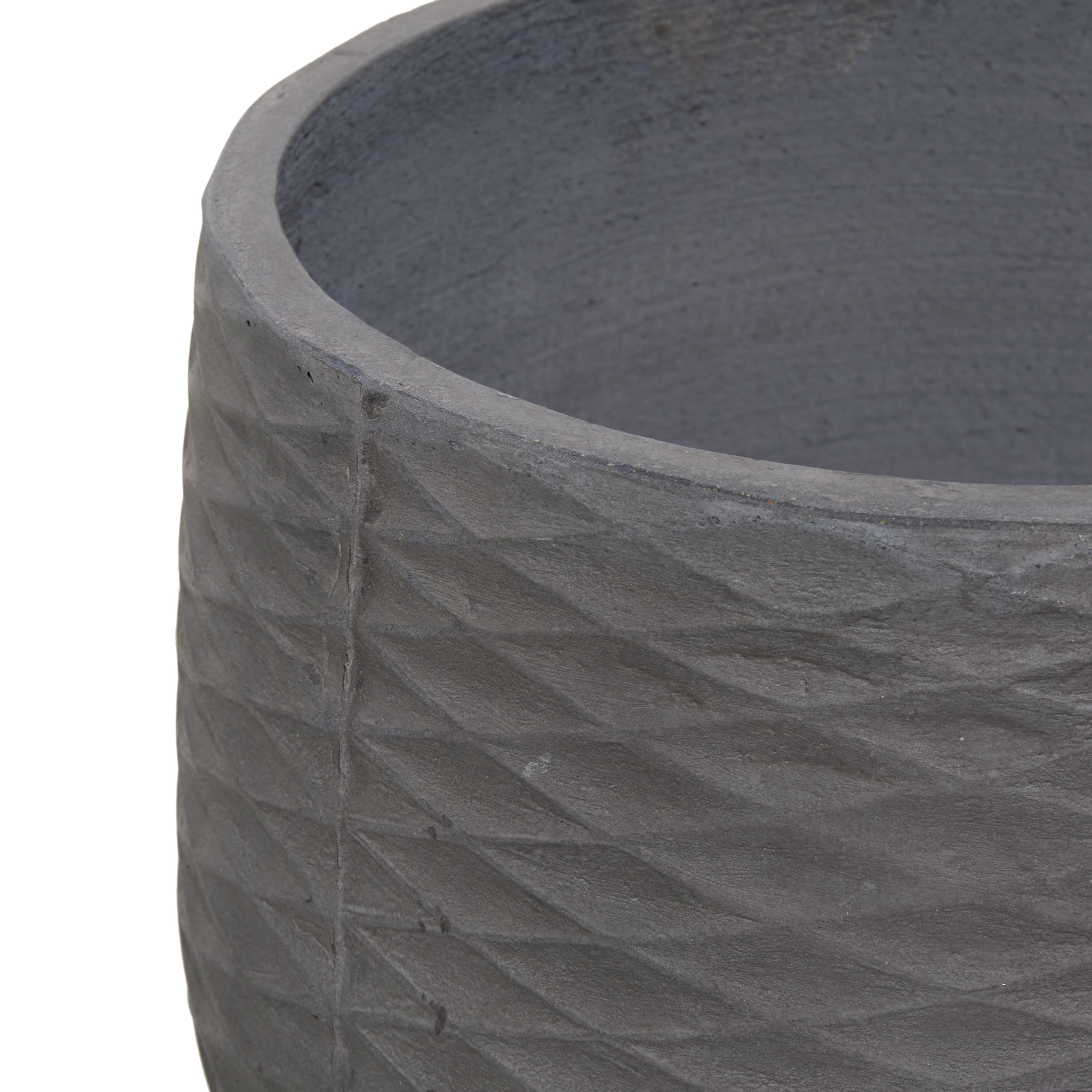 DecMode 14", 15" Grey Ceramic Contemporary Planter, 2 - Pieces