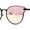 Black / Pink Mirror, variant on Womens Pink Mirror Panel Lens Cat Eye Horn Metal Rim Sunglasses Black