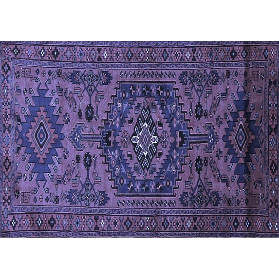Ahgly Company Indoor Rectangle Persian Blue Traditional Area Rugs, 2' x 3'