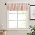 thumbnail image 7 of Christmas Light Kitchen Curtains and Valances Set, Pink Beige Checked Pine Trees Snowflakes Rod Pocket Window Valance Window Curtain Panels for Living Room Bedroom Laundry, 27.5x24in, 3 Pieces, 7 of 7