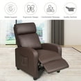 thumbnail image 4 of Costway Spring PU leather for Home Theater Adjustable Recliners with Padded Seat, Brown, 4 of 8