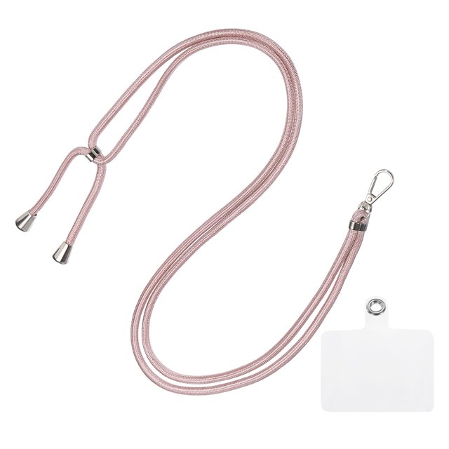 Unique Bargains Phone Lanyard with Transparent Lanyard Patch, Rose Gold, 1 Count