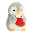 thumbnail image 4 of Aurora - Small Gray PomPom Penguin - 7.5" Pompom With Stocking - Festive Stuffed Animal, 4 of 5