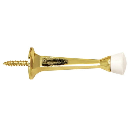 Design House 202291 3-Inch Cast Door Stop, Polished Brass Finish