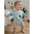 thumbnail image 5 of Rovasas Baby Boy Fall Romper Duck Striped Long Sleeve Infant Boy Jumpsuit, 5 of 9