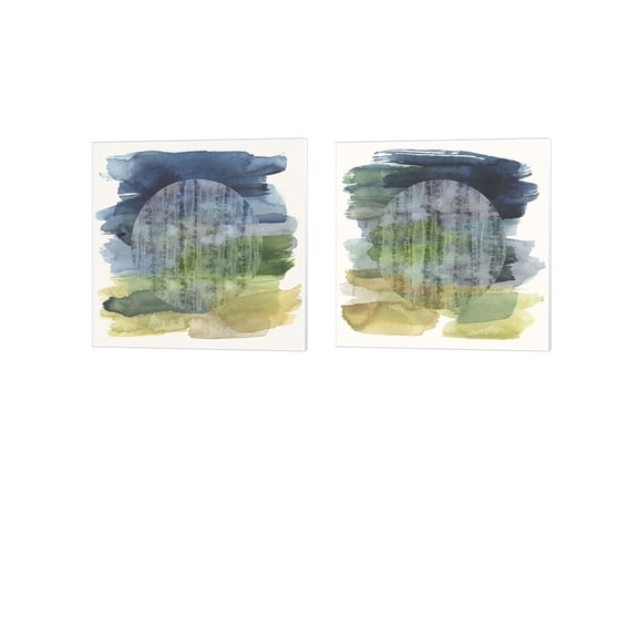 Wax Moon by Chariklia Zarris Canvas Art Set of 2 14 inch X 14 inch Each