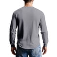 thumbnail image 6 of Men's Casual Knit Button Up Long Sleeve Henley Shirt, Top for Fall Winter, Layering Piece and Versatile Wardrobe Essential,Dark Gray,2XL, 6 of 9