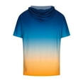 thumbnail image 4 of UVEASISHA Gradient Color Hoodie Shirts for Men Big and Tall,Men's Short Sleeve Hoodie Workout Gym Sweatshirt Muscle Fit Fashion Athletic Hoodies Pullover Hooded T-Shirts 2024 Blue, 4 of 4