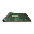 thumbnail image 2 of Ahgly Company Indoor Round Abstract Turquoise Blue Modern Area Rugs, 4' Round, 2 of 4