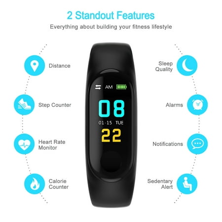 Fitness Tracker Heart Rate Monitor Waterproof Activity Tracker Bluetooth Wireless Smart Wristwatch Body Health Tracker Perfect Android and IOS (Best Wrist Heart Rate Monitor Uk)