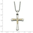 thumbnail image 3 of Collier Croix Taille Diamant Accent en Acier Inoxydable 14k 22 Po, 3 of 3