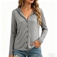 thumbnail image 4 of Favoffer Women's Tencel Sun Protection Cardigan Hooded Long Sleeve Slim Fit Soft Korean Gentle Lightweight Summer Outdoor Coat Blouse, 4 of 5