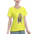 thumbnail image 2 of T-Shirt Basique à Manches Courtes pour Femmes une Pièce Jaune Singe, 2 of 6