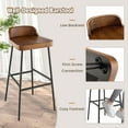 thumbnail image 7 of Gymax Set of 2 Industrial 29'' Bar Stool Bar Height Saddle Seat Kitchen Stool Low Back, 7 of 7