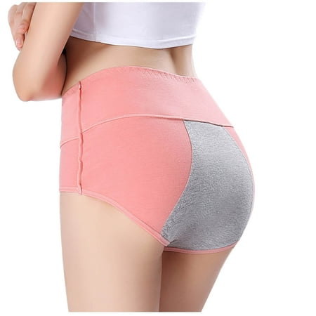 Lovzfmll Underwear Women Pack  Women s Briefs Cotton High Waist Solid Color Comfortable Breathable Physiological Underwear Panties Ladies Panty Red XL