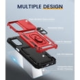 thumbnail image 4 of for Galaxy A15 5G Case, Samsung A15 5G Case with Camera Cover & 360° Kickstand Ring with Tempered Glass Screen Protector, Military Grade Shockproof Protective for A15 5G Phone Case Red, 4 of 13