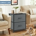 thumbnail image 2 of edx Nightstand, Versatile Nightstand with 2 Drawers - Ideal for Bedroom, Living Room, Closet, Entryway, Gray, 2 of 9