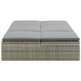 thumbnail image 3 of vidaXL Convertible Sun Bed with Cushion Poly Rattan Grey, 3 of 5