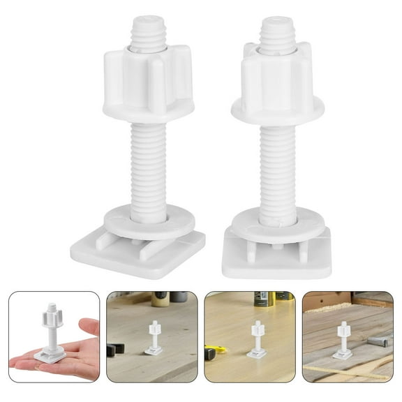 Beaupretty Replacement Toilet Seat Hinges Toilet Seat Screws ABS White 2Pcs