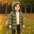thumbnail image 3 of lcziwo Kids Girl Winter Hooded Puffer Jackets Cute Dinosaur Zip Front Quilted Coat Outerwear with Pockets, 3 of 10