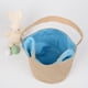 thumbnail image 5 of Cesta de huevos de Pascua para niños, bolsa de arpillera de conejito para llevar dulces y regalos para festivales, fiestas, vacaciones, azul claro brillar Hogar, 5 of 6